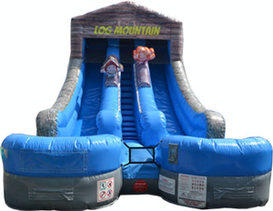 18' Dual Lane Log Mountain Water Slide DELIVERED